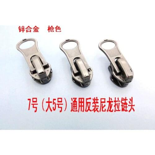 7# 5# metal slider for nylon waterproof zipper 1pc gun black diy coat zipper repair sewing accessories