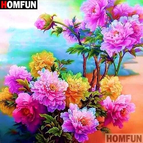 HOMFUN Full Square/Round Drill 5D DIY Diamond Painting "flower" Embroidery Cross Stitch 5D Home Decor A07858