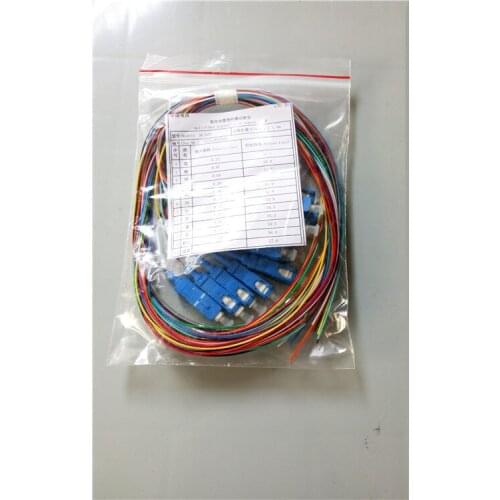 Free Shipping 2pcs/lot 12 Cores 12F SC UPC 1.5M Singlemode SC/UPC Fiber Optic Pigtail