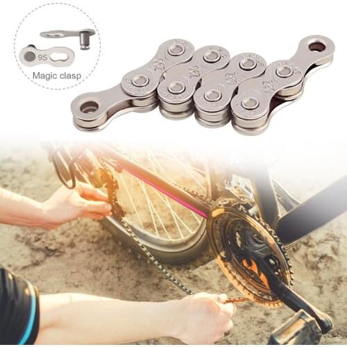 Mountain Bike Chain 6 7 8 9 10 11 Speed Mountain Bike Electroplated Silver Chain 24/27/30 Variable Speed Bicycle Accessories New