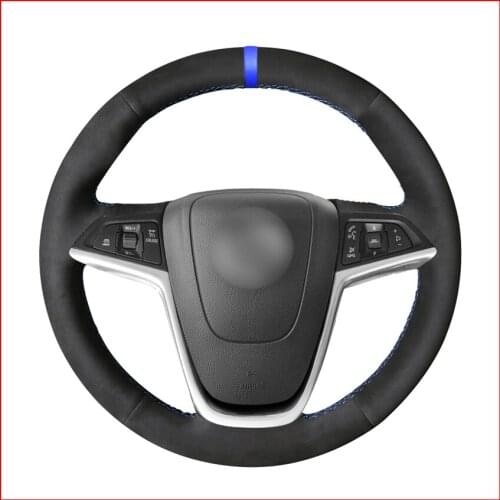 MEWANT Black Suede Leather Steering Wheel Cover for Opel Astra (J) 2010-2015 Ampera 2012-2015 Meriva (B) 2010-2017 Zafira Tourer