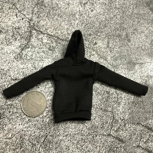 Black 1/12th Action Figure Clothes T-shirt Model for 6" female&male Doll Toys