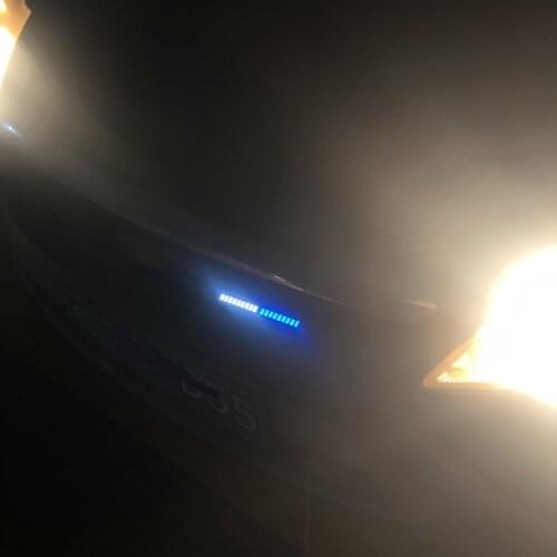 Decorative Car sticker front grille emblem LED decorative lights Car exterior modified daytime running lights decorative lights