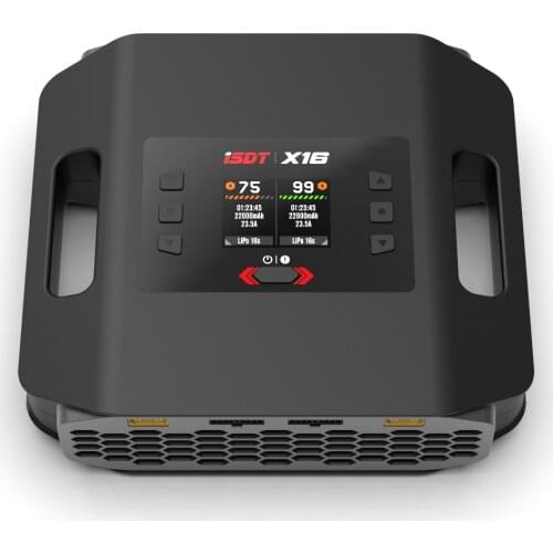 ISDT X16 2X1100W 2X20A Dual Channel Battery Charger AC 100-240V 2-16S Lipo Battery Charger For RC UAV Drone