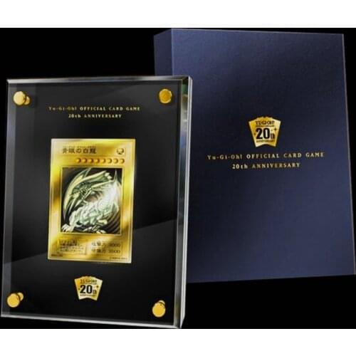 Yu Gi Oh Cards 20th Anniversary Gold Edition Blue-Eyes White Dragon Cards Display Disk Showcase Display Box Case Yu Gi Oh Box