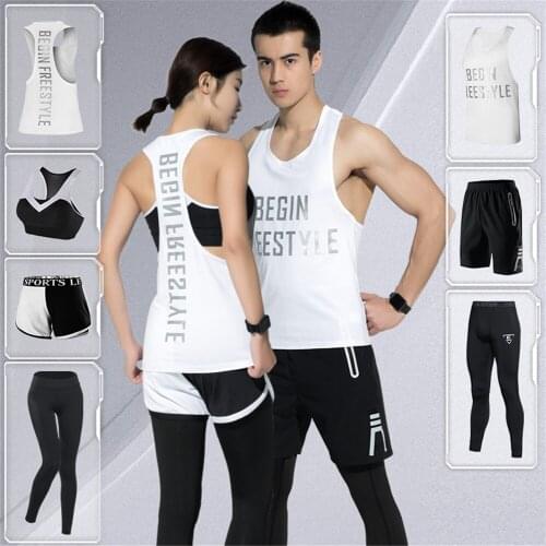 Four Piece Yoga Set Sportswear Men Women Sports Bra Fitness Clothing Tracksuit Gym Workout Unique Fitness Leggings Style Fashion