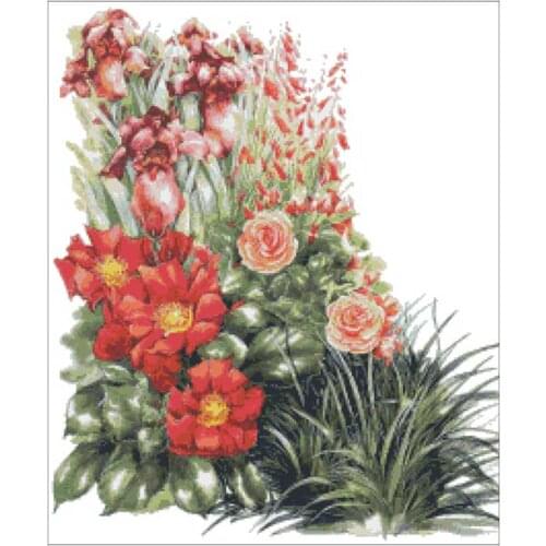 Summer flowers patterns Counted Cross Stitch 11CT 14CT 18CT DIY Chinese Cross Stitch Kits Embroidery Needlework Sets home decor