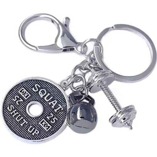Fashion kettle bell fitness combination of fine body key chain can be wholesale
