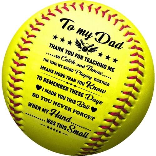 To My Husband, with a meaningful message printed on the ball softball Gift