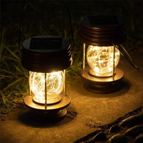 4Pack Outdoor Hanging Solar Lights Flickering Decorative Landscape Lantern Solar Table Lamps for Garden,Backyard,Lawn,Pathway
