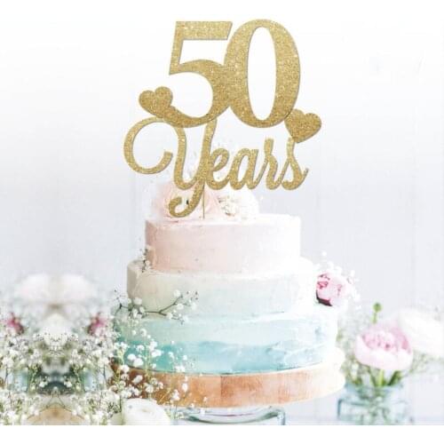 Custom 50 years glitter cake topper, anniversary, birthday personalised, gold 20 30 40 any number colour Dessert toothpicks