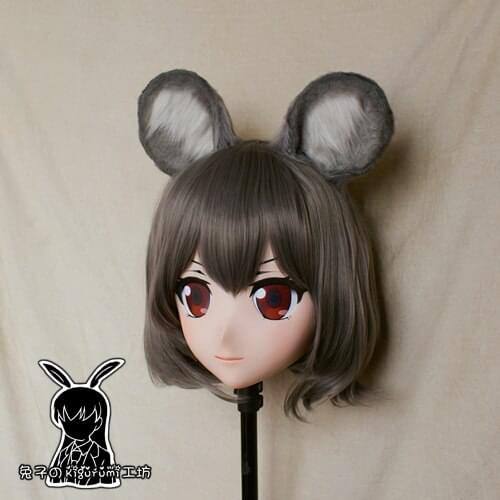 RB103)Handmade Female/Girl Resin Japanese Cartoon Character Nazrin Anime Cosplay Kigurumi Mask Crossdress Transgender Doll Mask