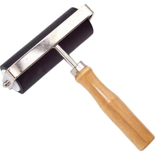 Deluxe Rubber Roller Wood Handle Brayer for Print Ink Paint Block Stamping Crafting Wallpaper Application Arts Crafts Tool