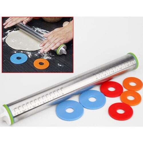 Stainless Steel Rolling Pin Non-stick Pastry Dough Roller Bake Pizza Noodles Cookie Pie Making Baking Tools Kitchen Accessories