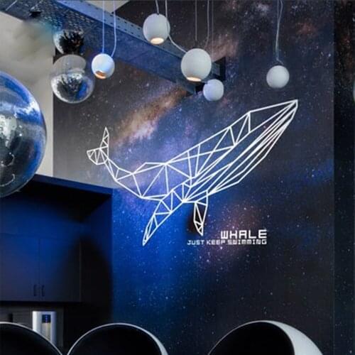 Nordic Geometric Dolphin Wall Stickers house Decor Kids Bedroom Decal Sticker For Childrens Room Decoration wallstickers Mural