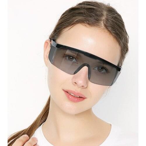 Vintage Oversized Mask Sunglasses Women Men Windproof Shield Eyewear One Peice Rimless Big Goggles Sunscreen Shades