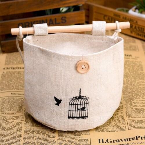Grocery Storage Bag Linen Wall Storage Wall Decoration Series Hanging Bag Sundry Receive Organizer Home Bedroom Organizer