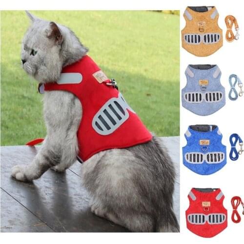 Reflective Cat Harness And Leash Set Mesh Breathable Kitten Dog Puppy Harness Vest Pet Chest harnesses for Cats Pet Supplies