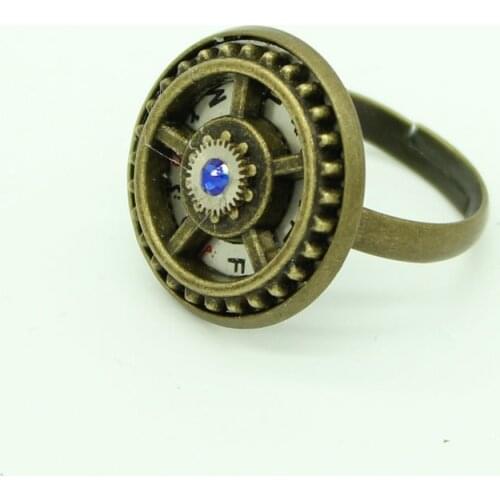 Vintage Handmade Steampunk Gear Ring Bronze Cogs Steam Punk Rings