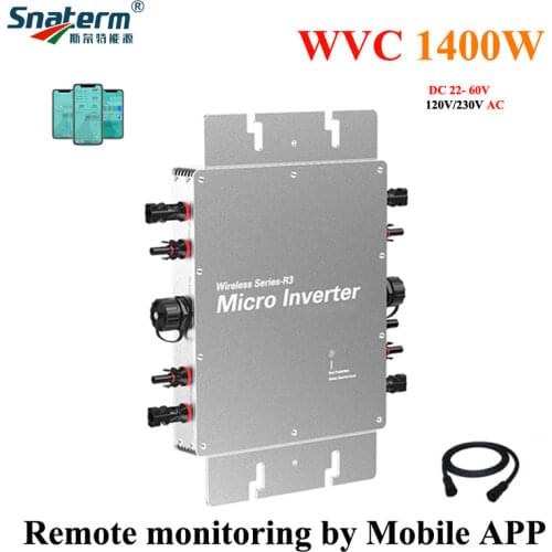WVC1400 Waterproof Solar Grid Tie Micro Inverter MPPT WVC1400 Micro inverter Pure Sine Wave With communication function