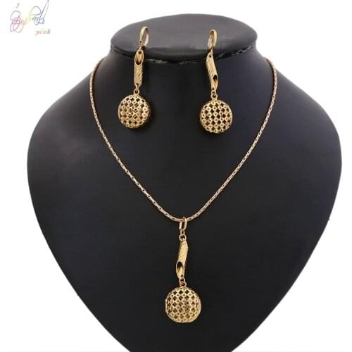 Yulaili Top Quality Simple Design Jewelry Set 2PCS Necklace Earring For Women