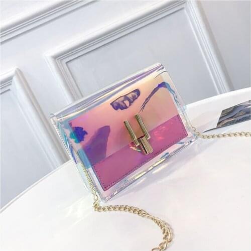 Women Korean Style Shoulder Bag Messenger Pvc Waterproof Beach Bag Crossbody Bags for Women 2021 Laser Transparent Bags Fashion