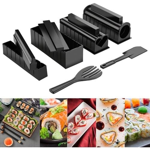 11Pcs Sushi Maker Set Multifunctional DIY Sushi Mold Portable Sushi Tool Japanese Rice Ball Cake Roll Mold Kitchen Cooking Tools