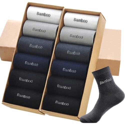 20PCS=10Pair Men Bamboo Socks Brand Comfortable Breathable Casual Business Mens Crew Socks High Quality Guarantee Sox Male Gift