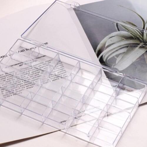 24Grids Nail Box Buckle Design Waterproof Transparent Fake Nail Art Tips Case Plastic Storage Box for Home Use Dropshipping