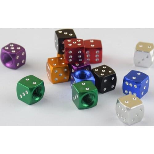 4Pcs/Lot Aluminum Alloy Car-styling AUTO Dice Dust Valve Caps Car Motorcycles Electric Cars Tire Valve Dust Cap Wheels Parts