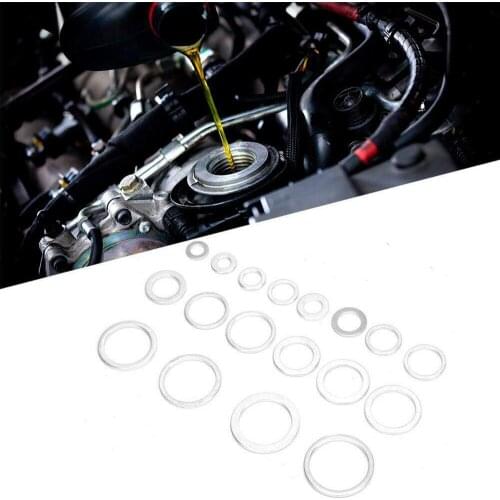 450pcs/set Oil Drain Plug Aluminum Gasket For Motorcycle Vehicles Boats Wear Resistant Hardware With Storage Box