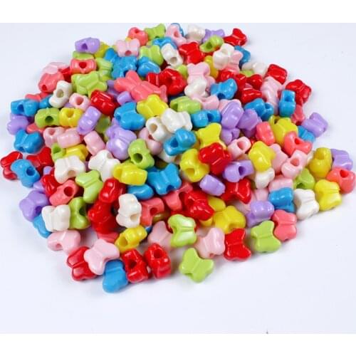50/100/150/200Pcs Acrylic Butterfly spacer Beads Choose Colors for DIY Making Bracelets Necklace Jewelry Findings Loose Beads