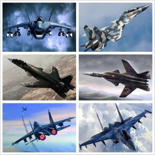 Diamond Embroidery Aircraft Jet Fighter Pictures Of Rhinestones Diamond Mosaic Diamond Painting Full Square Drill Wall Decor