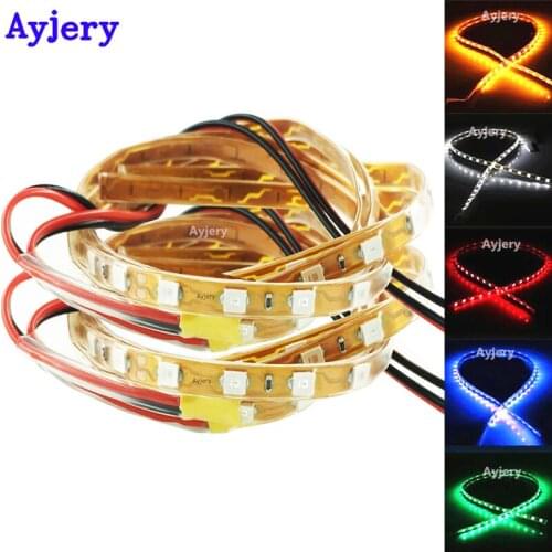 AYJERY 10X White 45CM 1210 45 SMD Waterproof Flexible LED Strip Light For Under Car Interior Atmosphere Decoration Light DC 12V