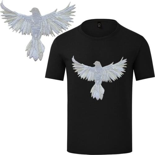White Black Bird Patch Embroidery Sticker Clothing Decoration Applique Parches Termoadhesivos Para Ropa Sewing Accessories Badge