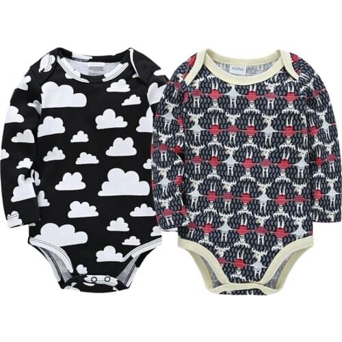 Cartoon Baby Girl Bodysuit 2 Pcs/set 100% cotton onesie Boy Clothes Newborn ropa de bebe Long Sleeve Autumn Jumpsuit