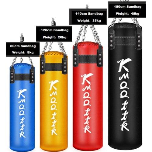 180/160/140CM PU Leather Punching Boxing Bag Sandbag Suede Punching Bags For Adults MMA Muay Thai Taekwondo Sanda Home Training