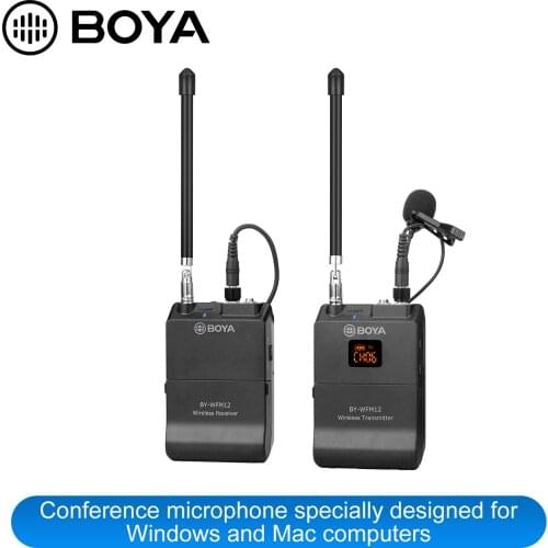 BOYA BY-WFM12 Wireless Microphone for iPhone Android Smartphone Tablet Canon EOS Nikon DSLR Camera Camcorder Audio Recorder PC