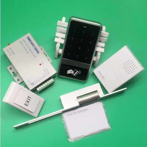 DIY Access Control Waterproof RFID Access Control System kit C60+12v Power Supply+NO Electric Strike lock+10pcs ID key cards