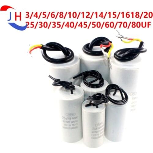 Capacitor Motor Start CBB60 Washing Machine Stability Of Polypropylene Film Capacitor 3/4/5/6/8/10/15/20/25/30/35 Uf 450 V