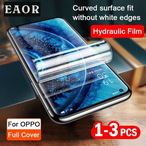 EAOR 9D Full Cover HD Hydrogel Film for Oppo Reno 4 5 6 Pro Plus Find X2 X3 Pro Anti-fingerprint Curved Surface Screen Protector