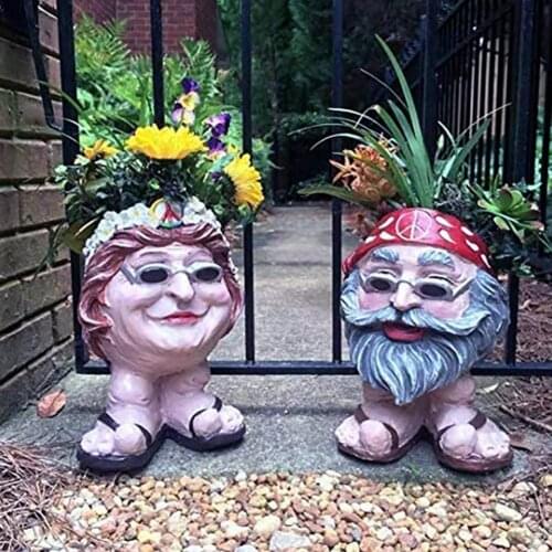 Resin Flower Pot Muggle Face Craft Decoration Face Flower Planter Nordic Colorful Resin Creative Head Shaped Flowerpot for Home