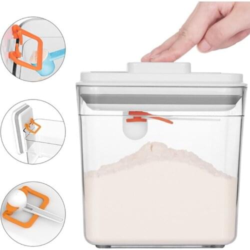 Kitchen Food Storage Box Dustproof Sealed Cans Keep Fresh Tank Airtight Cereal Container For Bread Grains Milk Powder Container
