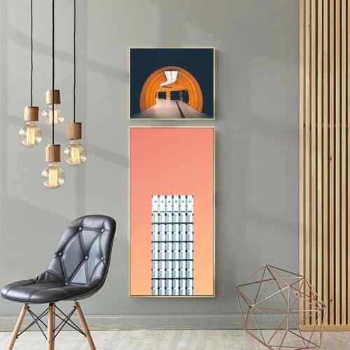 Square and Circle Modern Wall Art Pictures Canvas Painting and Print Abstract Posters for Living Room Bedroom Home Decoration