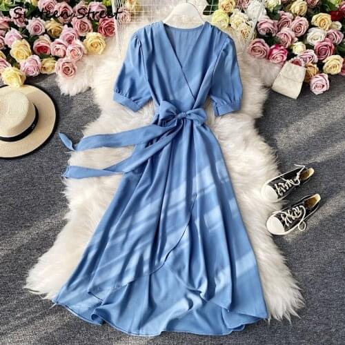 Maxi Dresses for Women Vestido De Mujer Bandage Y2k Korean Clothing Women Vintage V Neck Sexy Dress Harajuku High Quality 2021