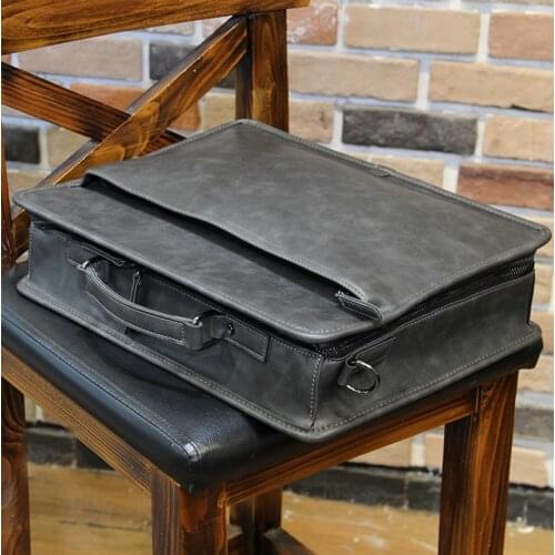 Xiao.p Fashion Mens High Quality Pu Leather Casual Handbag Shoulder Bag BriefcasePersonality BagMessenger Bag Mens File Bag