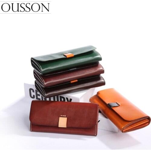 OUSSON New Leather Casual Long Wallet High Quality Clutch Bag Fashion Card Holder Long Purse