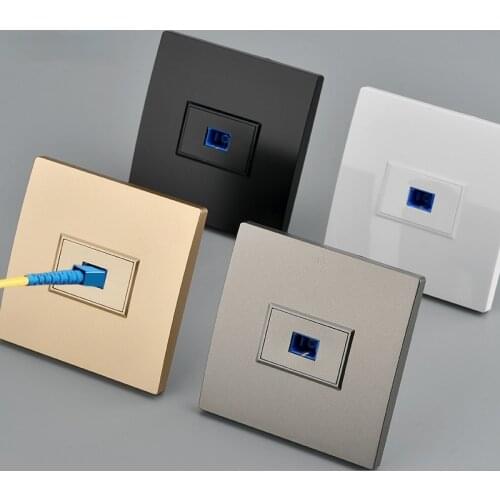 Depoguye Wall-mounted one port fiber optic information socket panel, SC fiber optic wall connector panel with fiber optic cable