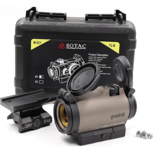 Stoac T2 Red Dot Sight Aim Mini Collimator Optical Tactical Scope Hunting 20mm Rail Rifle Scope Airsoft Telescope Finder