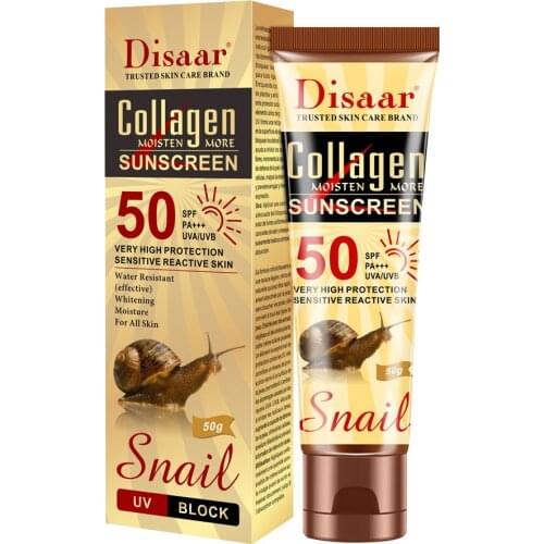SNOW DISAAR Collagen Snail Sunscreen Protetor Whitening Solar Uv Radiation Sunscreen Body Cream Oil-Control SPF50++ Moisturizing